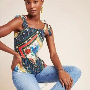FARM Rio for Anthropologie Carmen Peplum Blouse SIZE MEDIUM